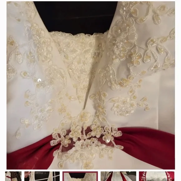 red gold and white wedding dress Fifi Victoria Red Crystal Fringe Pajamas in Silk Velvet main image 0